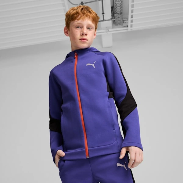 Puma EVOSTRIPE - Kokonainen Zip-huppari Suurille Lapsille: Tyyliä ja mukavuutta joka päivä!